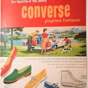 Original 1961 Converse Ad - Retro American Sportswear, Shoe Decor or Gift Idea